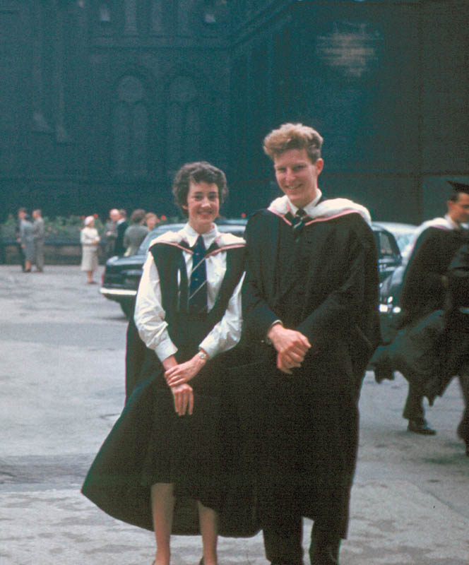 5900202s 2 July 1959 - Malcolm & Betty on Degree Day.
