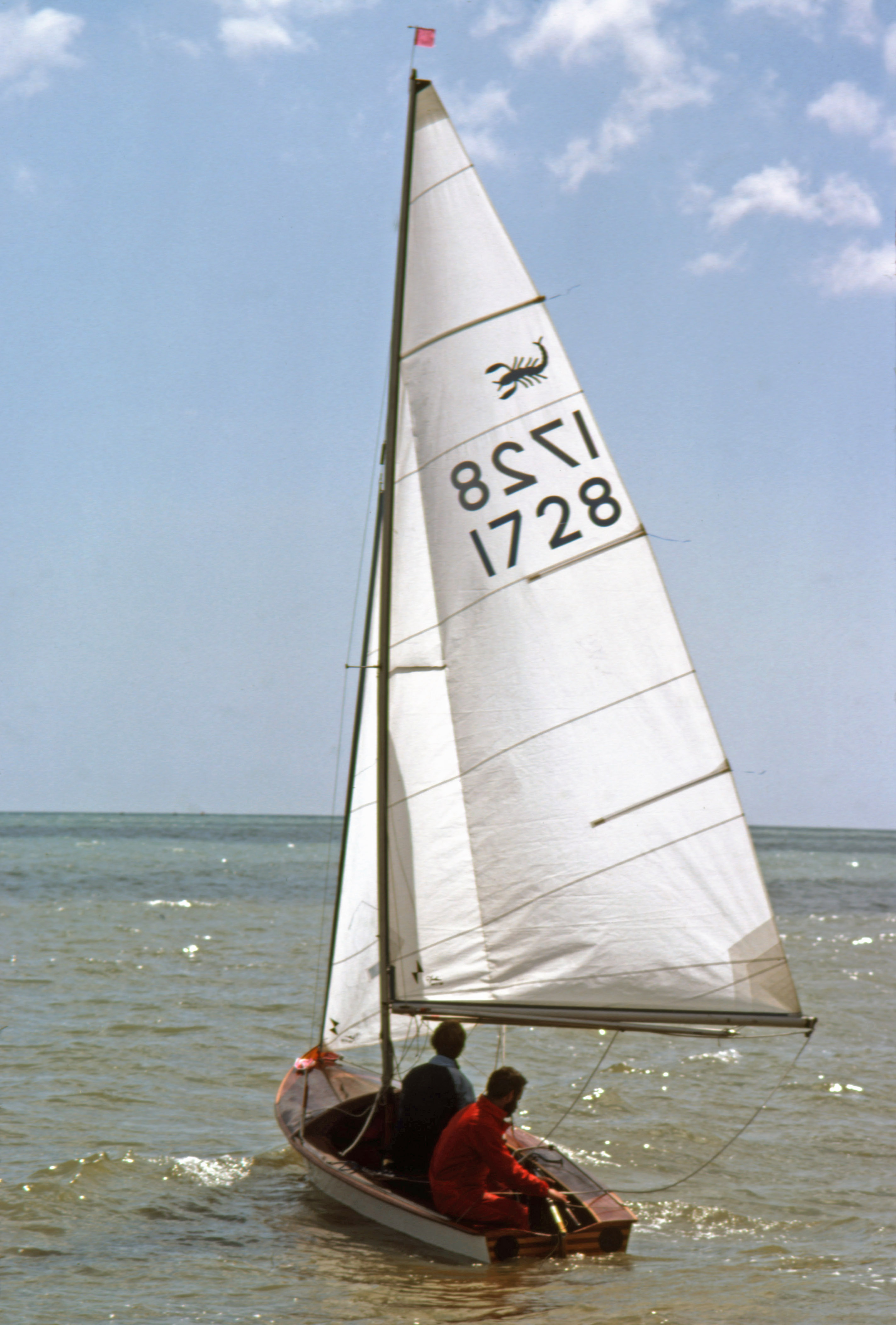 7906707 June 1979 - Jim Thompson, who sold Elizabeth Scorpion 1728 this month, is at the helm.