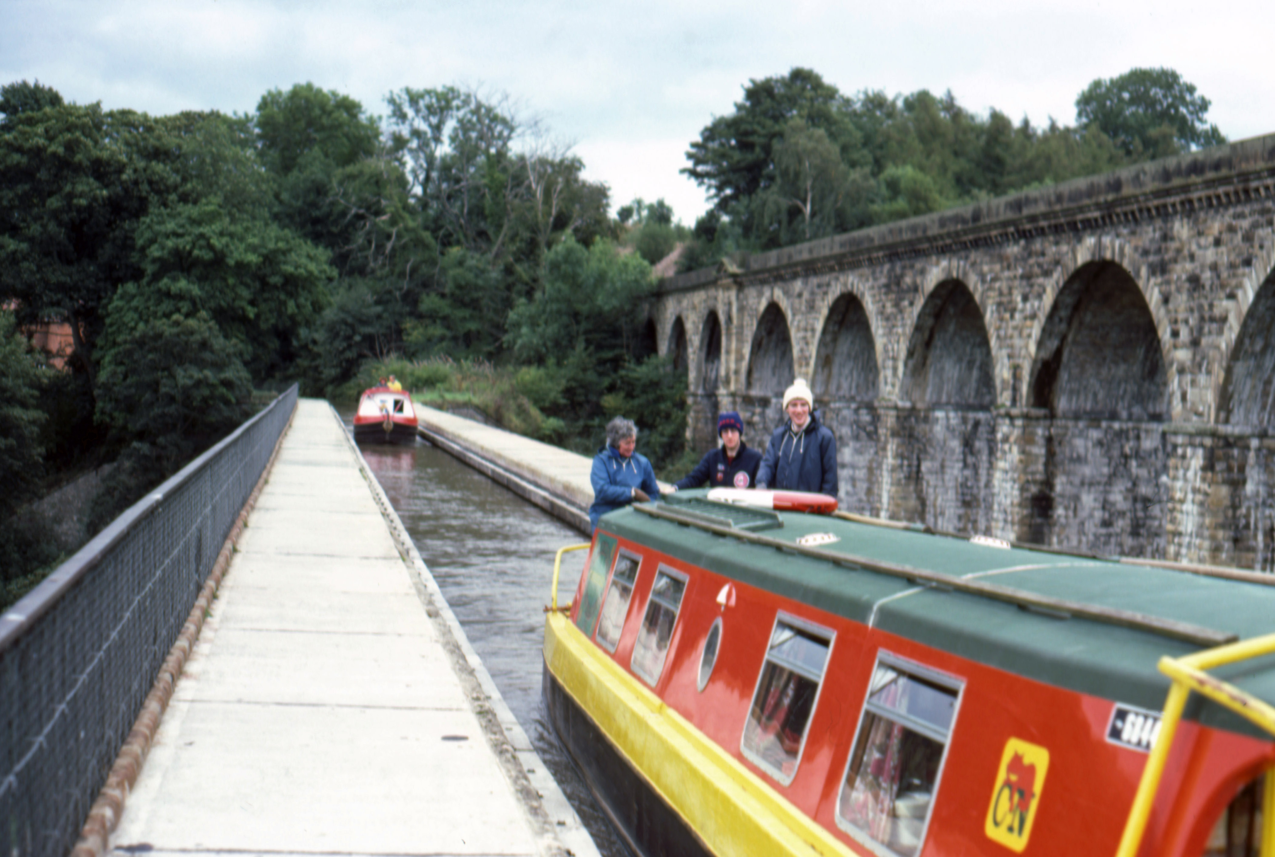 8408312 Sep 1984 The team on the Chirk Aqueduct.