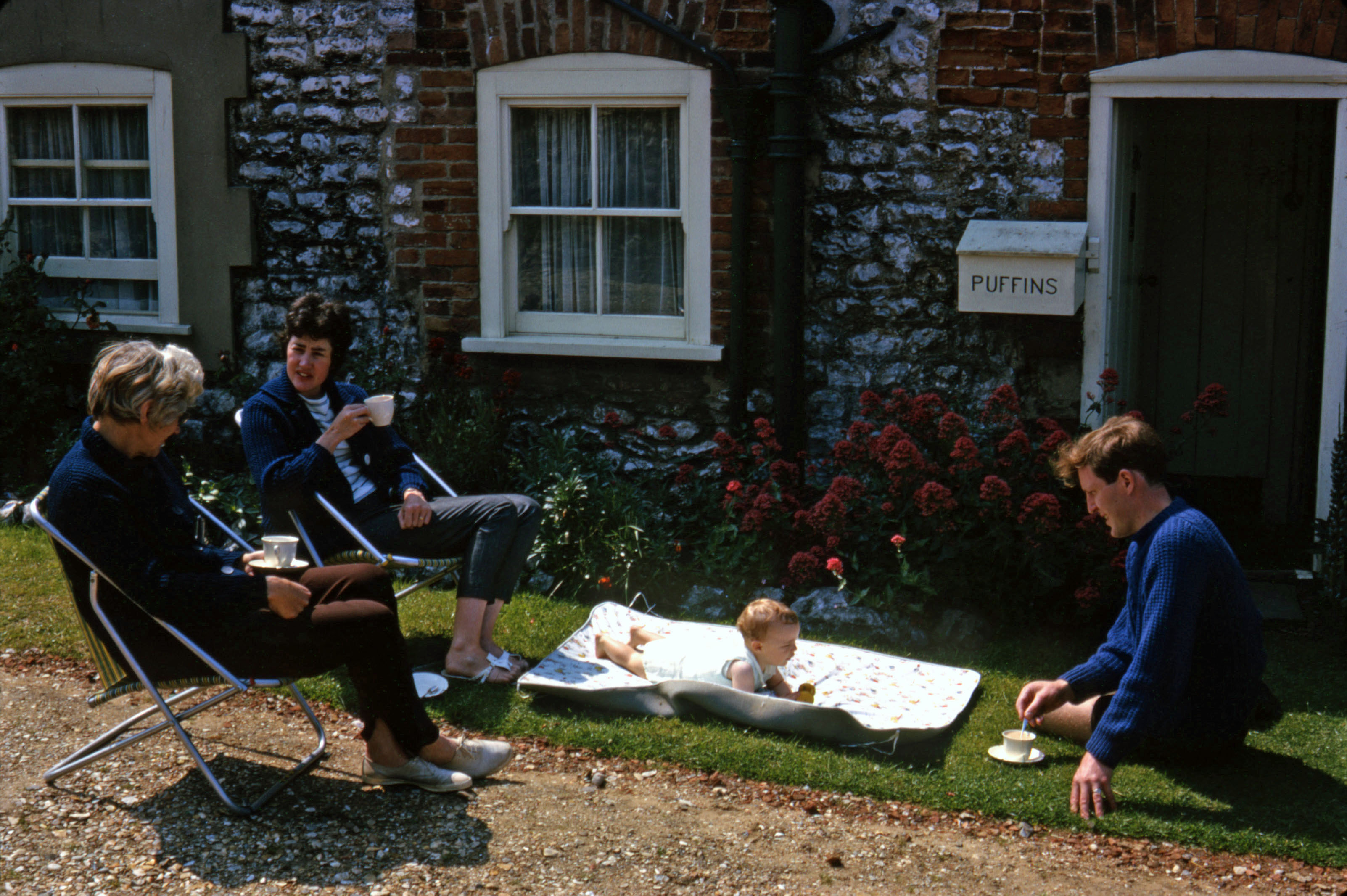 June 1964 Family outside Puffins at Brancaster
