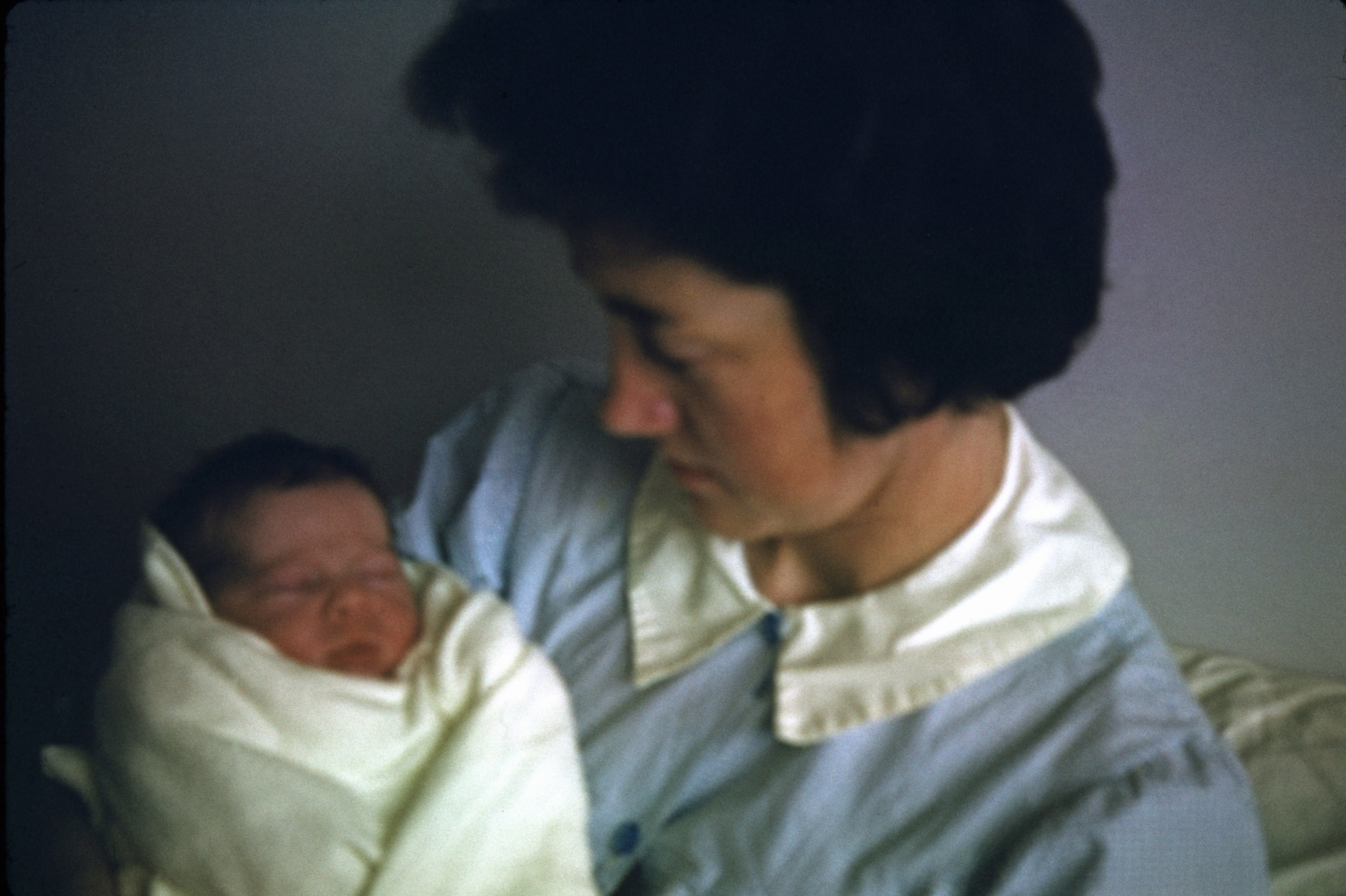 August 1965 Betty with Jonathan at a few days old
