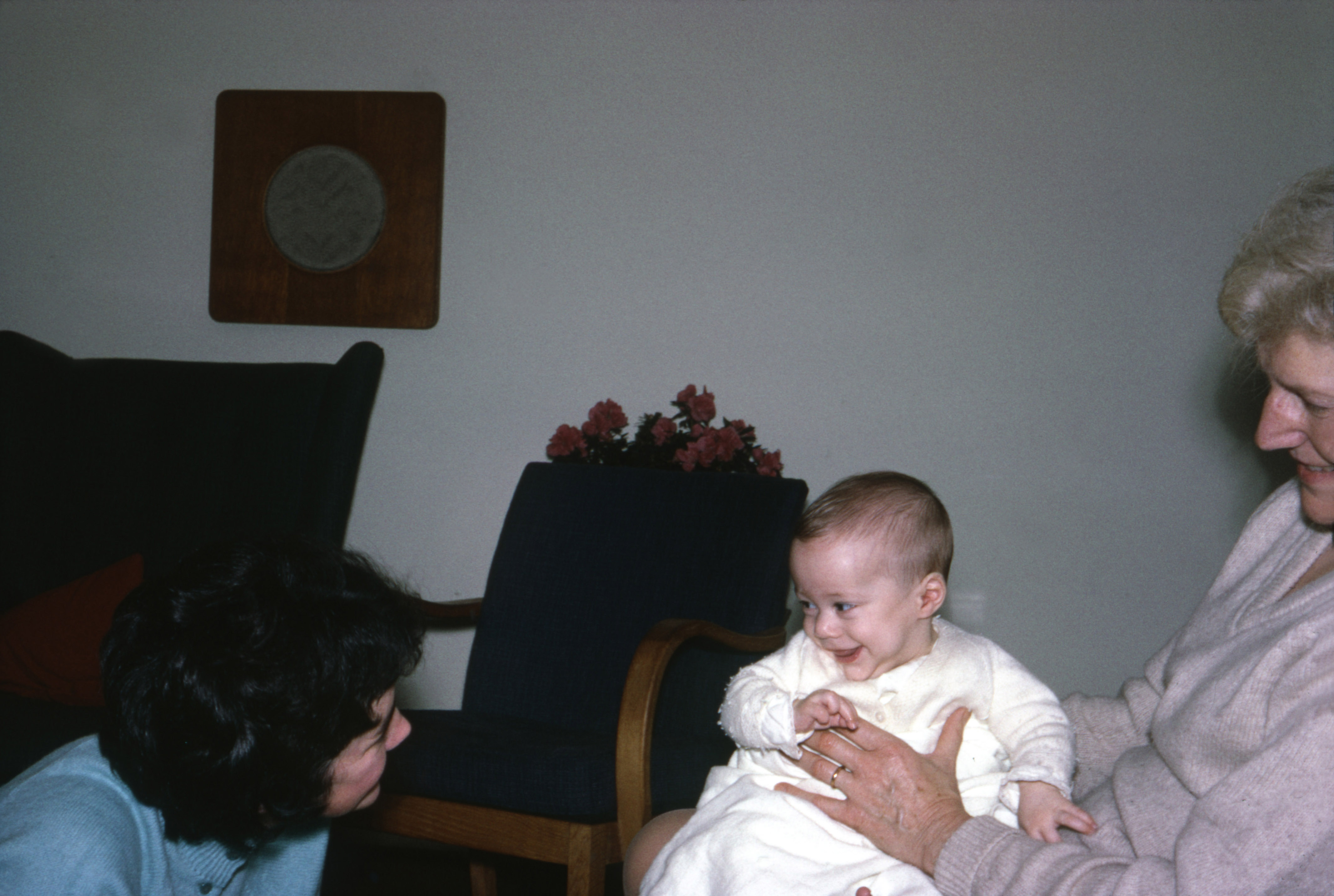 Christmas 1965 Betty playing games with Jonathan