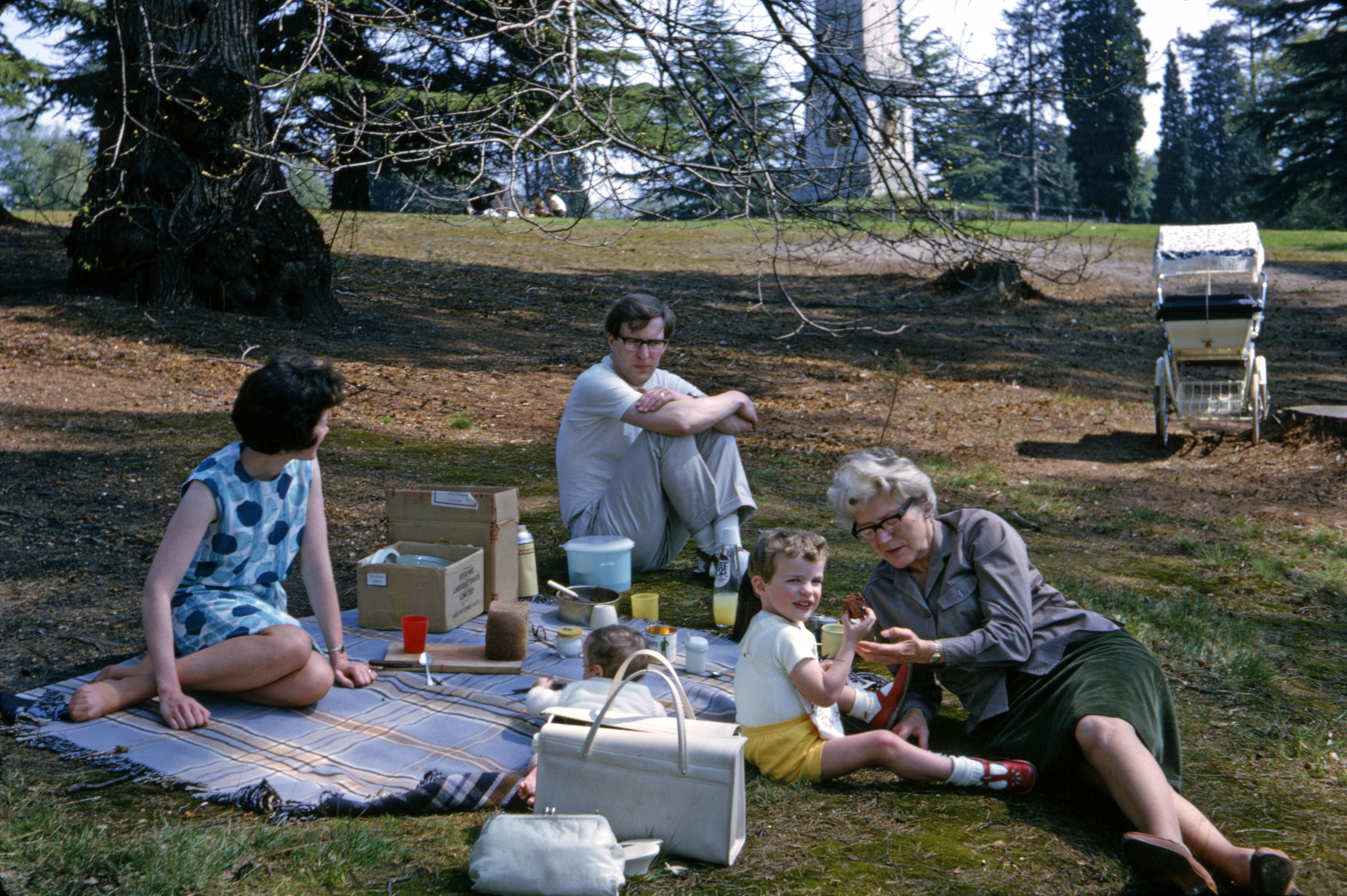 11 Apr 1966 A family picnic at Virginia Water.