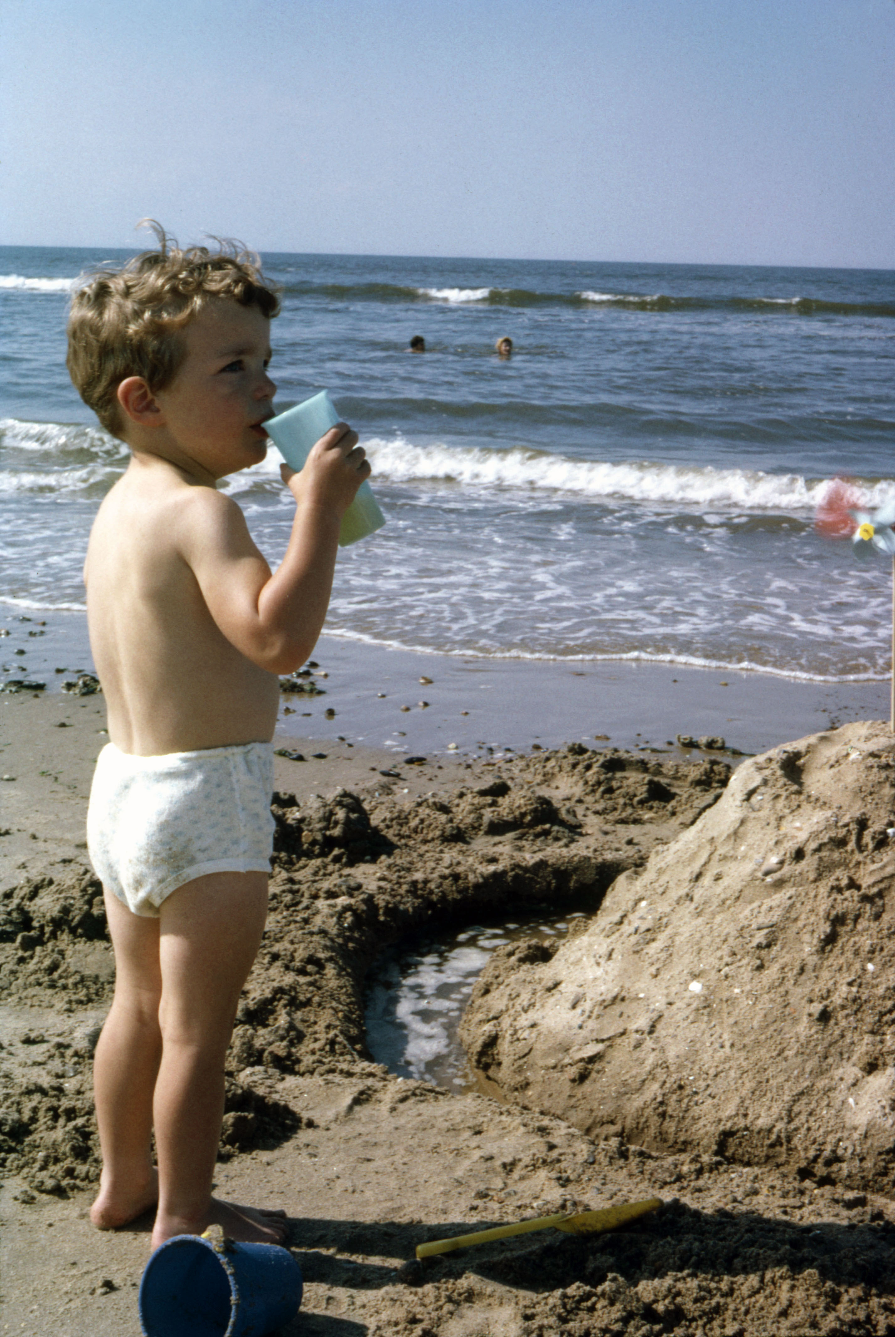 June 1966 Simon on the beach at Brancaster