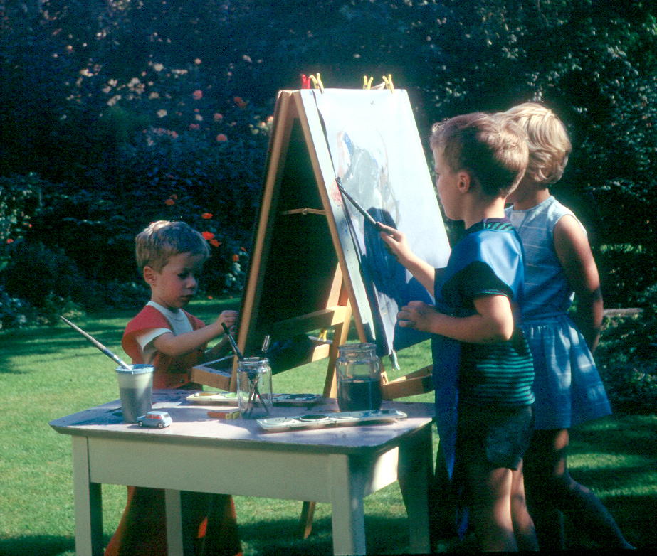Summer 1967 Painting in the garden at Hampton