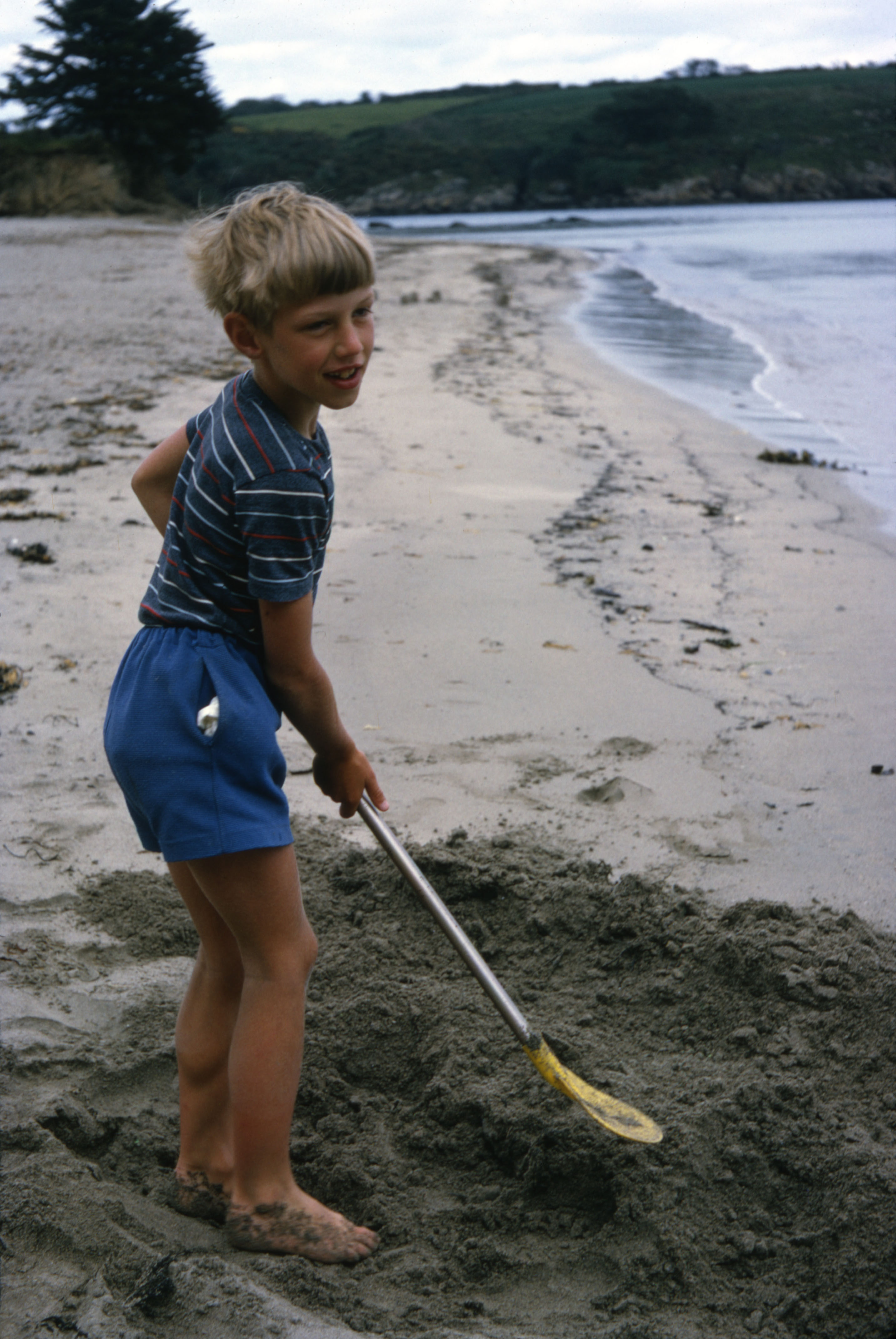 Summer 1967 Peter digging on the beach at Brittany