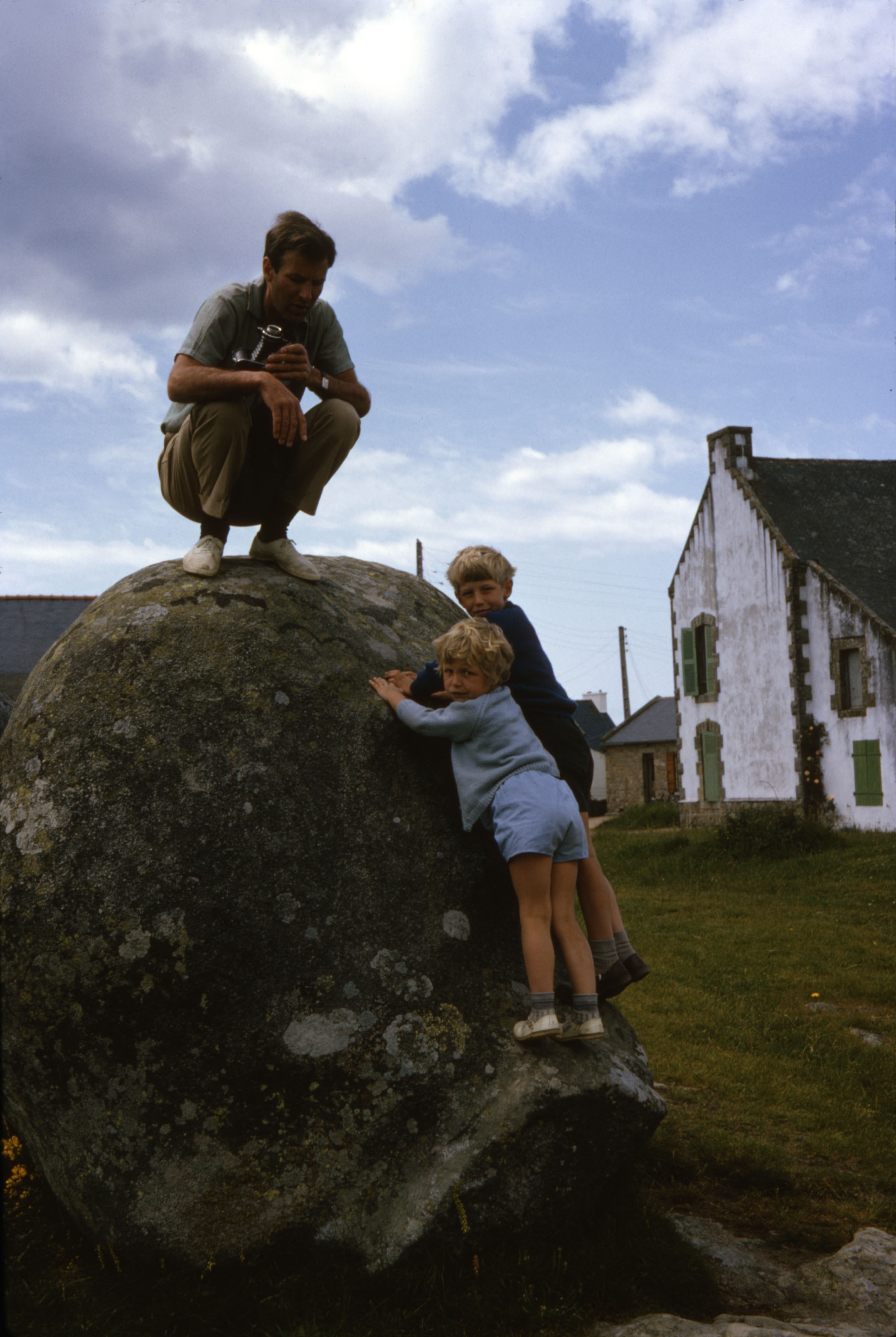 Summer 1967 Anthony, Peter and Nicola on Menhir, Brittany