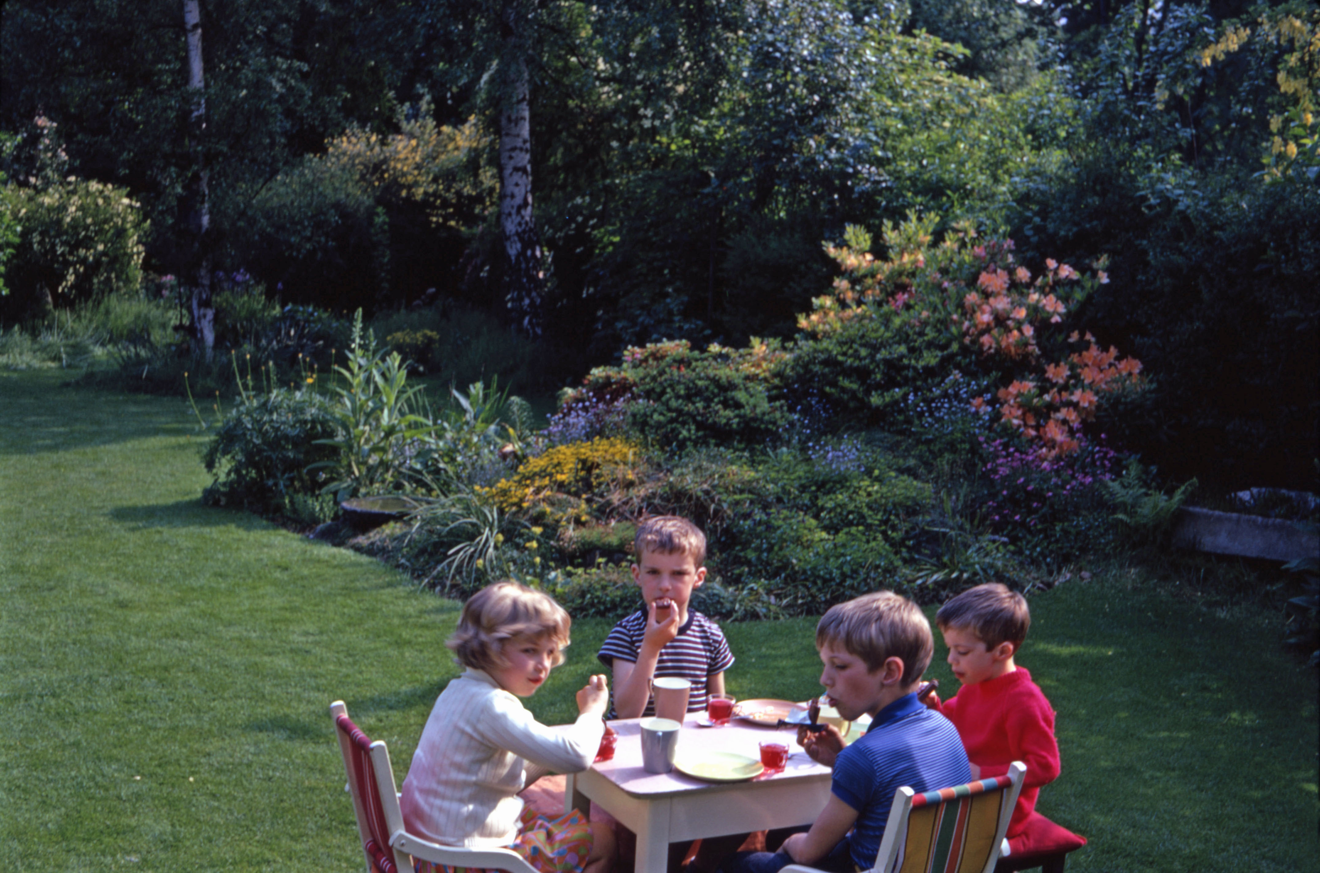 May 1969 The grandchildren at tea at Hampton