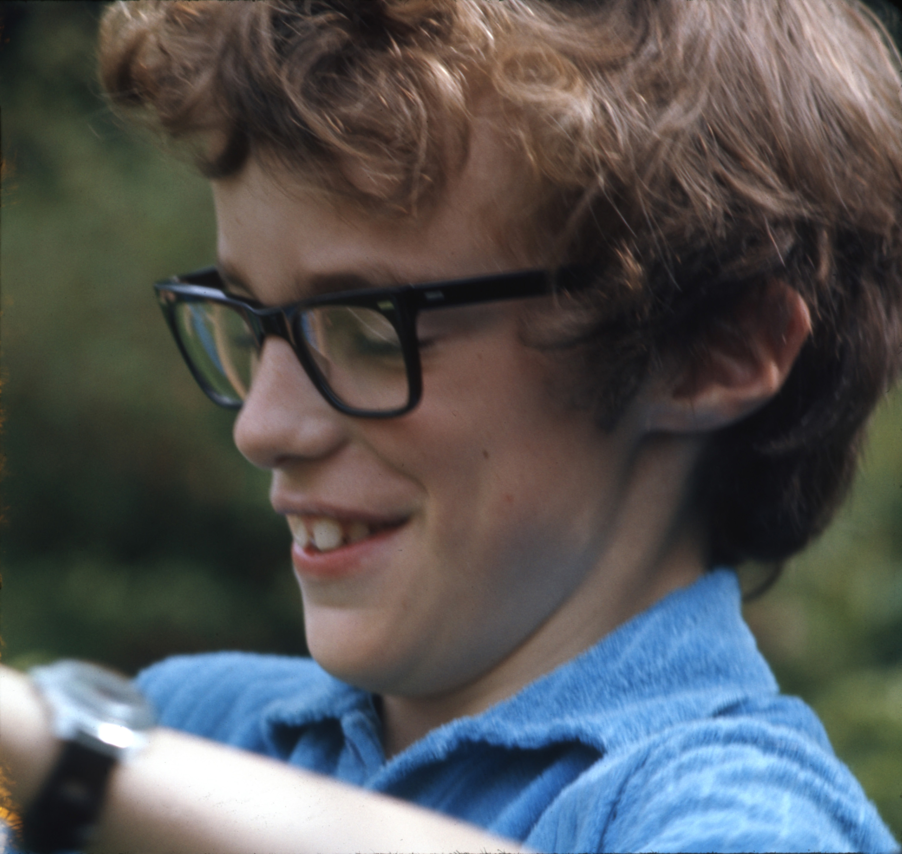 September 1973 For a short time, Simon wore glasses. He is now nearly 10.