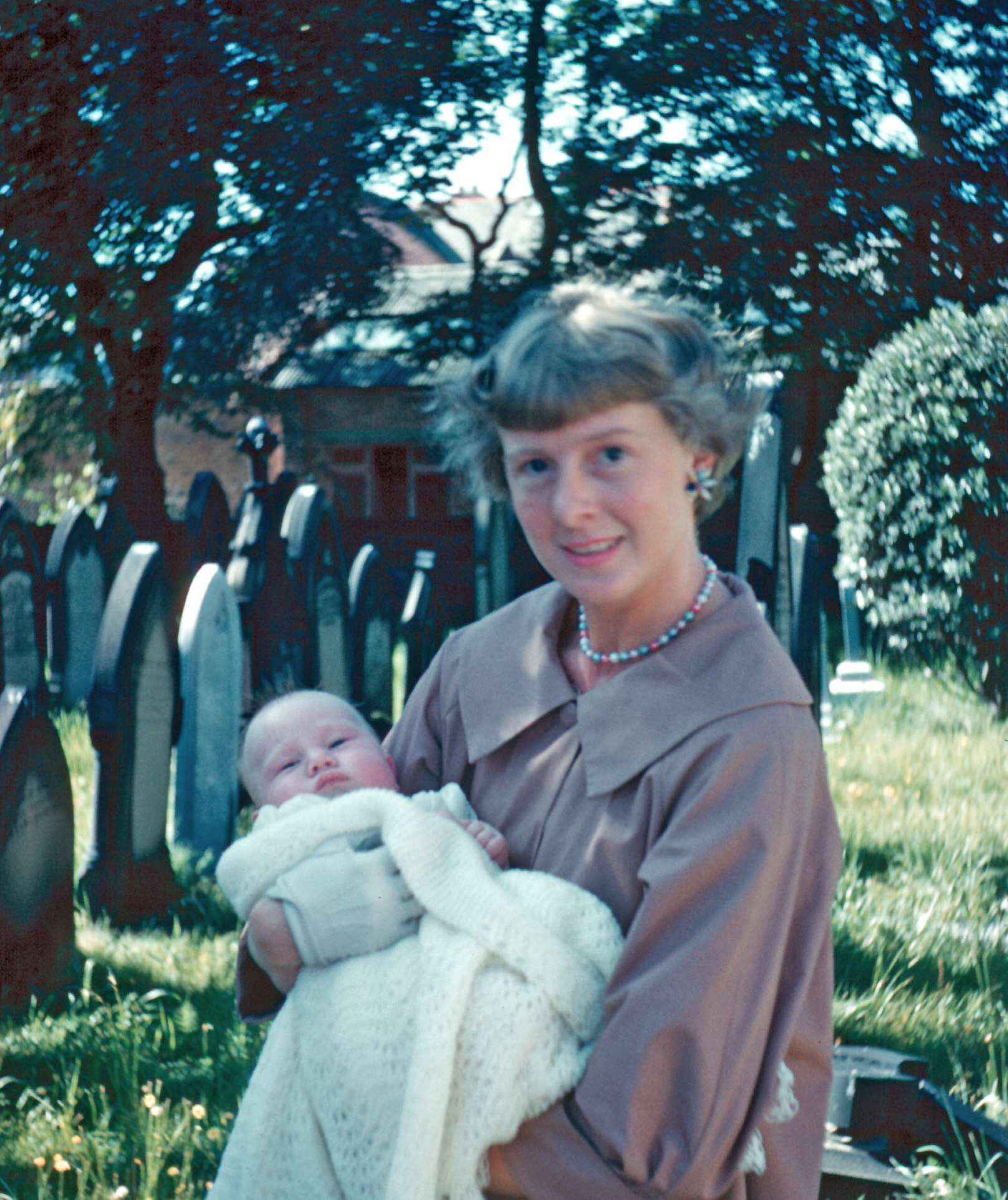 5900313s1 15 October 1959 - Marjory Allen holding Jonathan Lea after his Christening.
