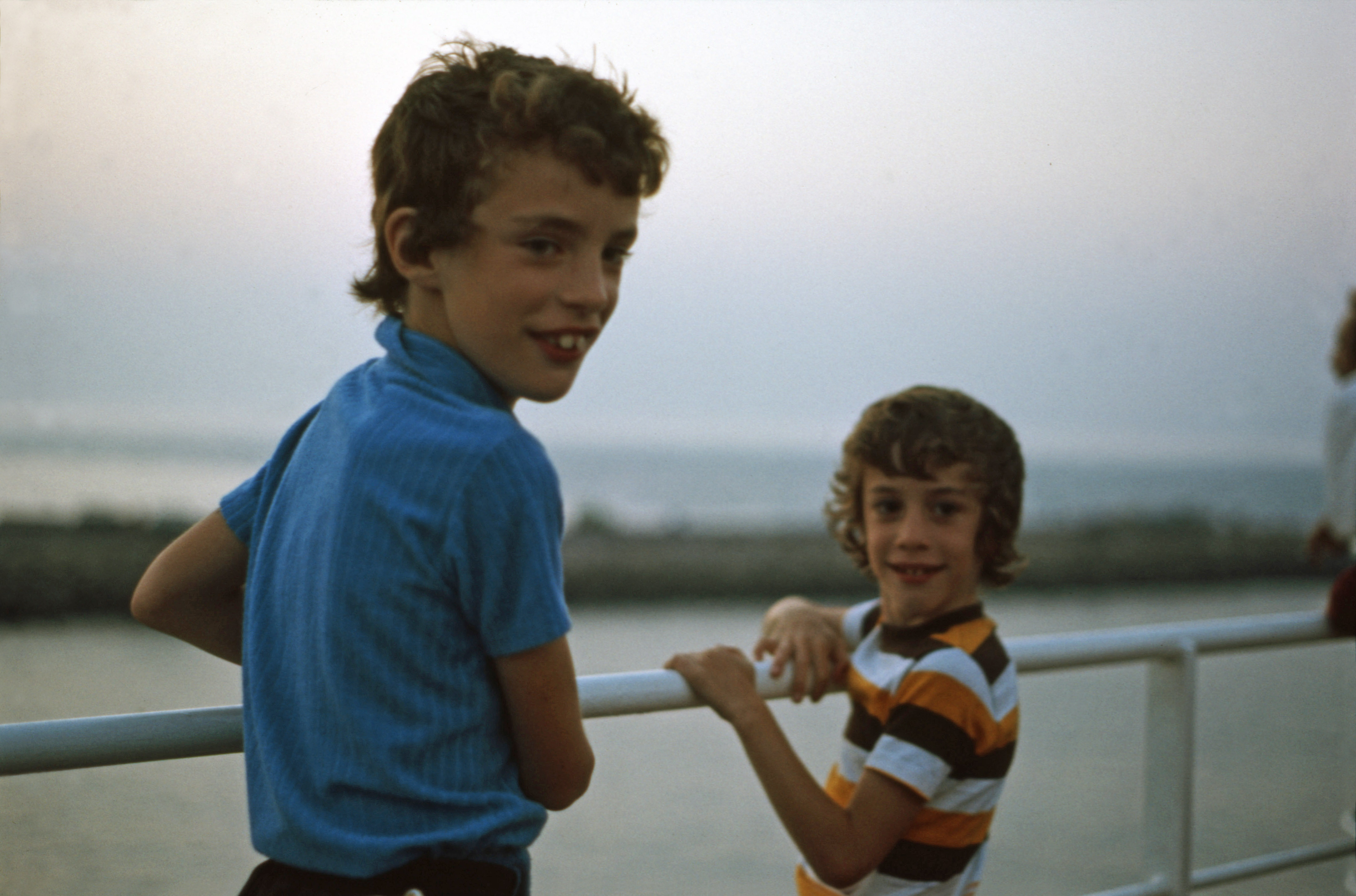 7303724 August 1973 - Simon and Jon on the ferry