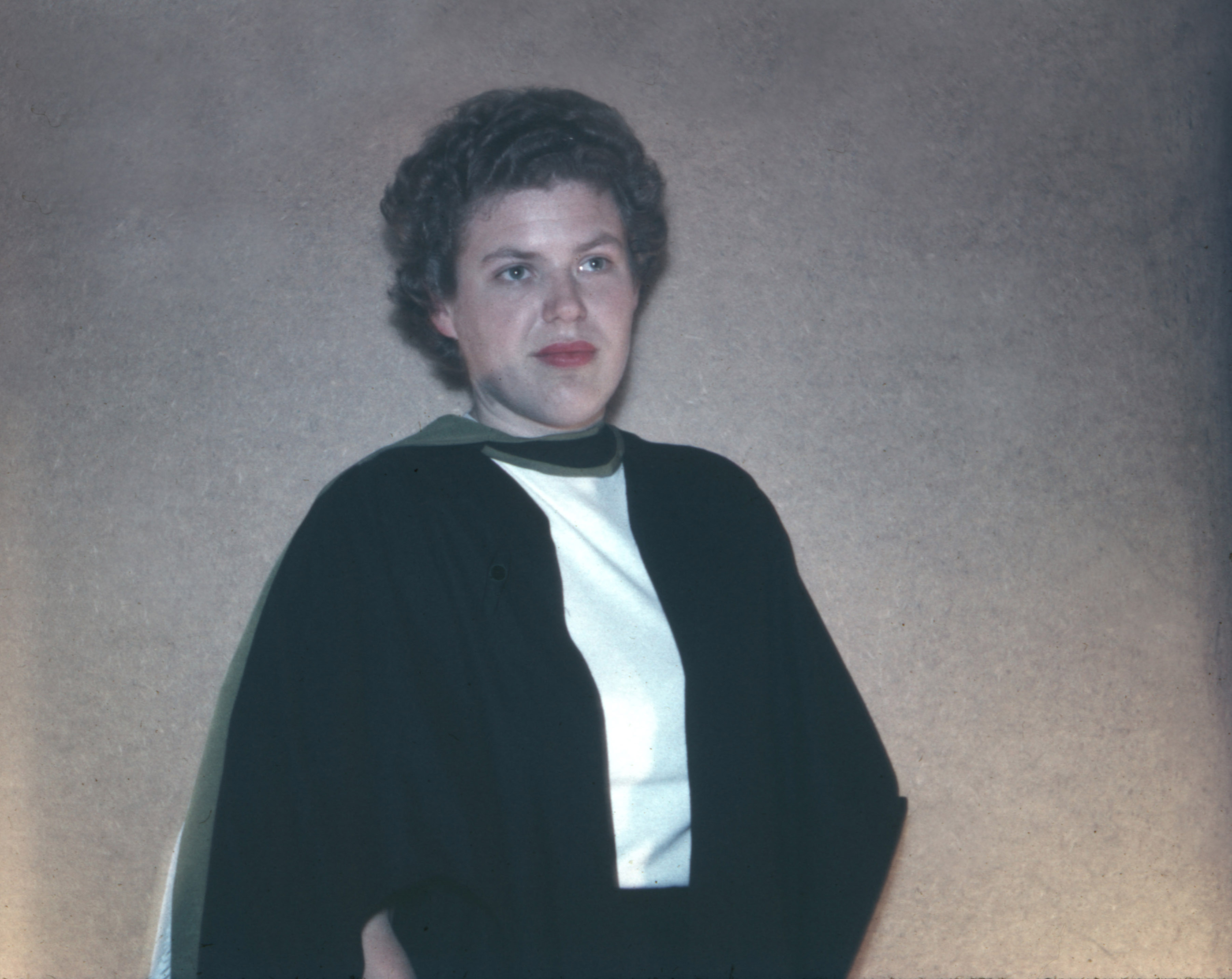 1954 Frances in her Degree Day robes
